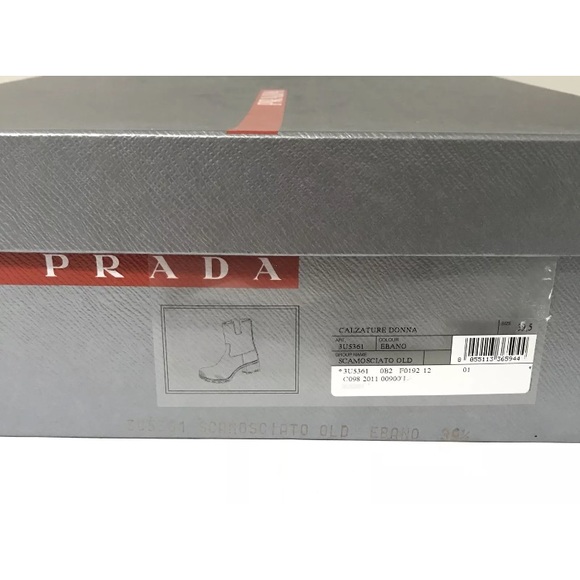 Prada Milano Ebano Brown Suede Ankle Boots NIB - Picture 7 of 8